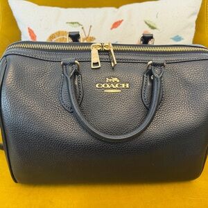Coach Rowan Large Satchel (CV960) - black pebbled leather